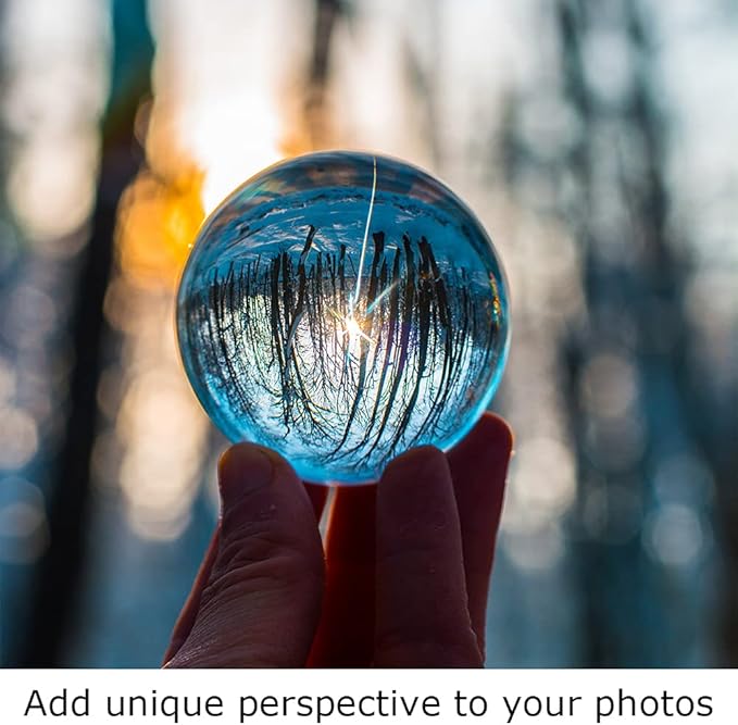 Modaier Crystal Ball 60mm with Wooden Stand and Gift Box for Magic,lensball Photography,Family