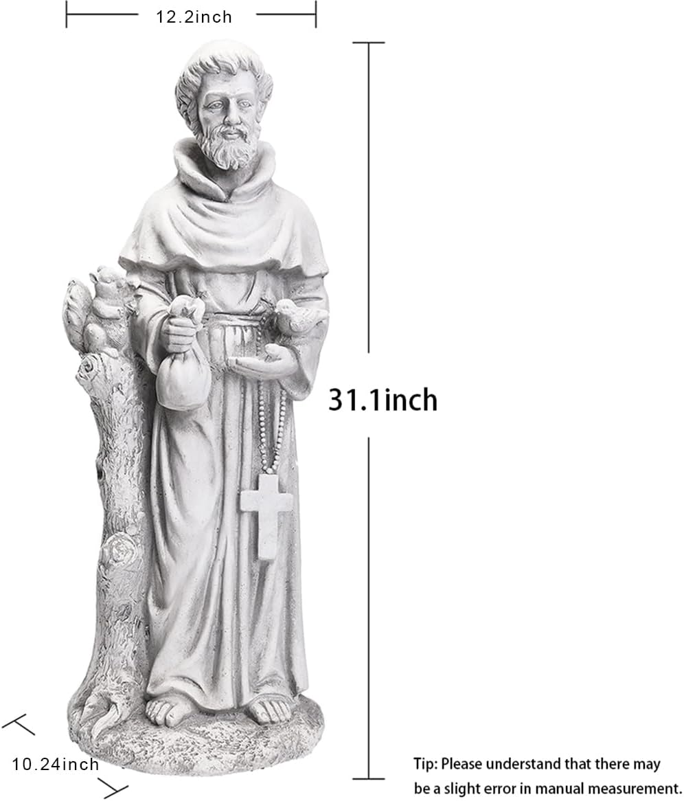 St Francis Garden Statues, Saint Francis of Assisi Catholic Christian Yard Decor Lawn Garden Patio
