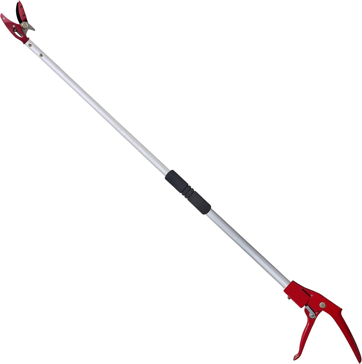 Tree Trimmer, 4 Foot Pole Pruner, Long Reach Pruning Shears, Cut and Hold Garden Clippers, Aluminum