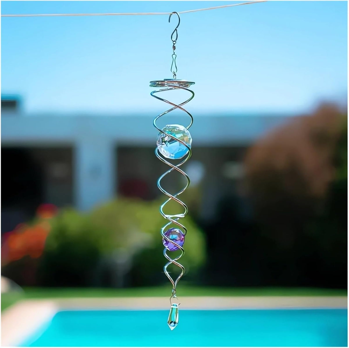 Decorative Spiral - 2024 New Gazing Ball Spiral Tail Wind Spinner Stabilizer, Spinfinity Designs