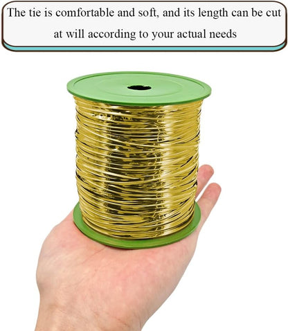 HAHIYO 350Yards/1050Feet/320M Gold Metal Twist Ties for Bread Candy Coffee Plant Garden Cellophane