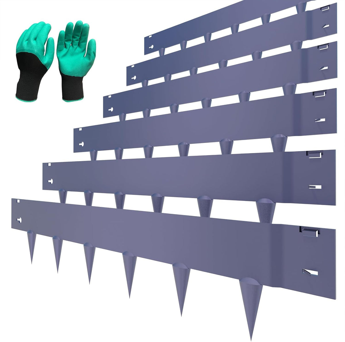 6 Pack Metal Landscape Edging- 40" L x 8" H (20ft Total) Lawn Edging, Garden Border Edging, Metal