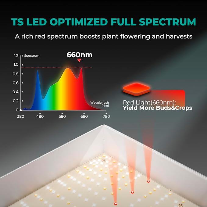 MARS HYDRO TSW2000 Led Grow Light 300 Watt Dimmable Daisy Chain Full Spectrum Growing Lamps for