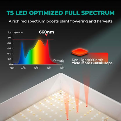 MARS HYDRO TSW2000 Led Grow Light 300 Watt Dimmable Daisy Chain Full Spectrum Growing Lamps for