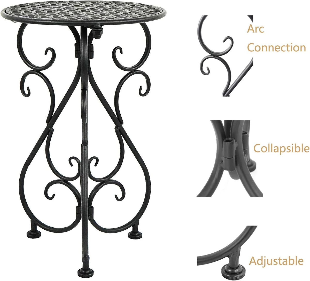 Metal Plant Stand, Heavy Duty Flower Pot Stand 17" Tall, Single Planter Holder for Indoor, Outdoor