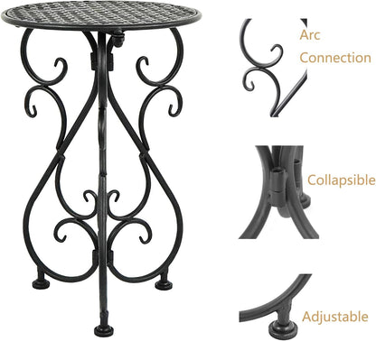 Metal Plant Stand, Heavy Duty Flower Pot Stand 17" Tall, Single Planter Holder for Indoor, Outdoor