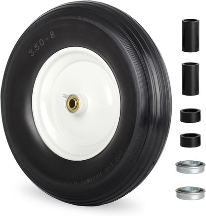 14.5" Wheelbarrow Flat Free Tire, Fits 4.80/4.00-8, 3.50/2.50-8, 4.00-6, 4.00-8, Wheelbarrow