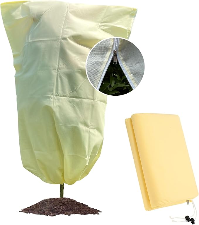 Plant Covers Freeze Protection Large, 78''W x 94’’H Shrub Covers with Zipper and Drawstring, Frost