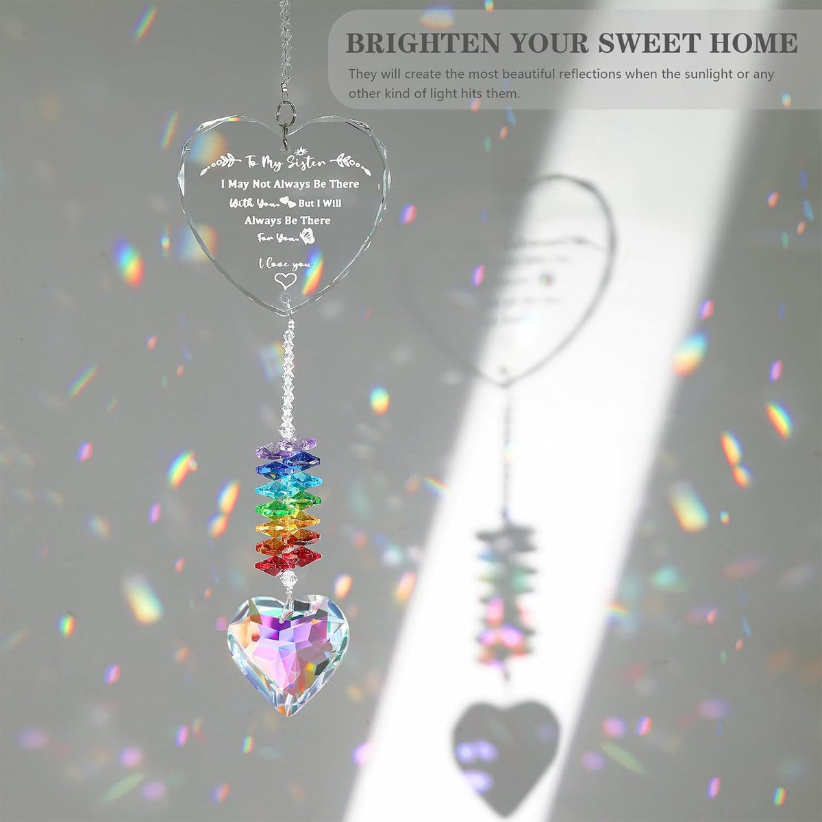Sister Gifts, Crystal Suncatcher Gifts for Sister Birthday, Sisters Gifts from Sister, Unique Gifts