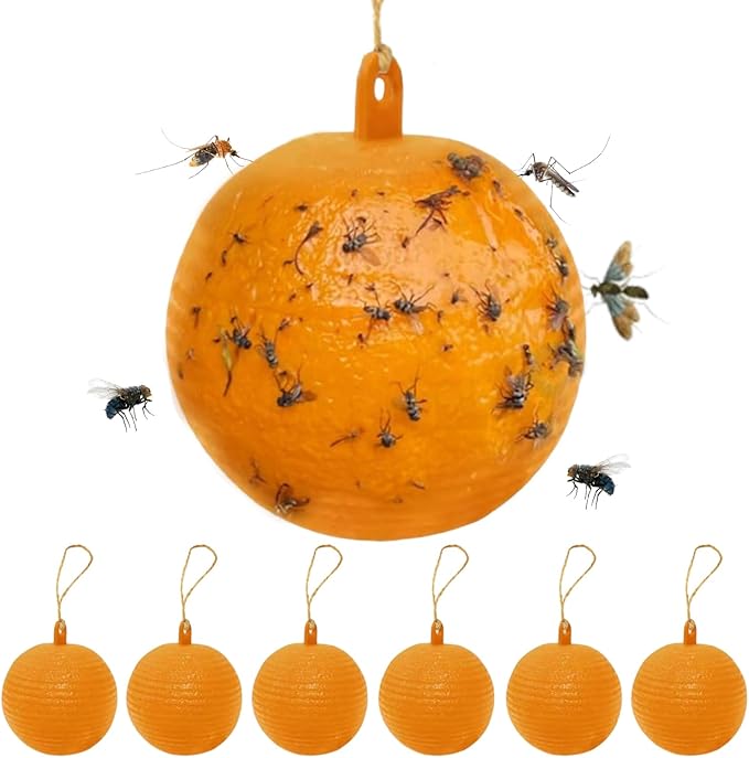 6 PCS Fly Traps Ball Fly Trap Indoor, Hanging Fly Bugs Sticky Ball Outdoor, Gnat Trap Ball for