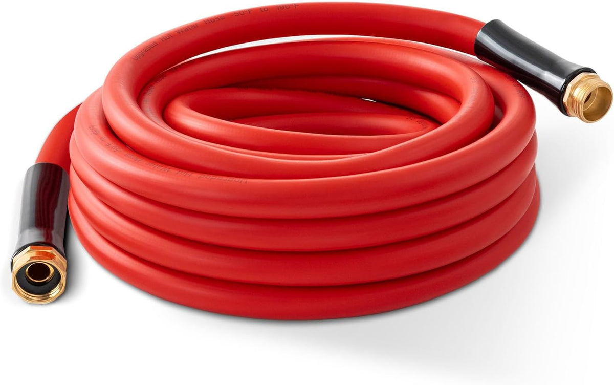 Garden Hose 25ft x 3/4” Hot Water Hose, Heavy Duty -50°F to 190°F,Burst 600Psi Flexible Upgraded