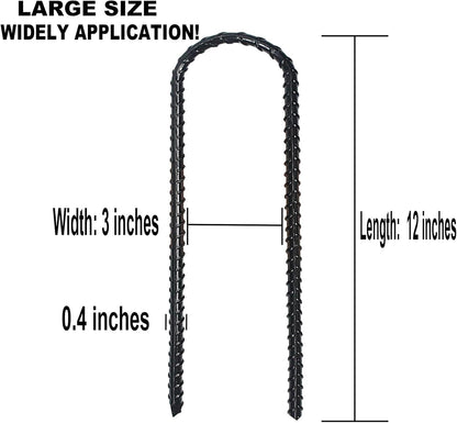 12-Inch Trampoline Wind Stakes, Extra Heavy Duty U Shaped Coated Rebar Stakes Safety Ground Anchors