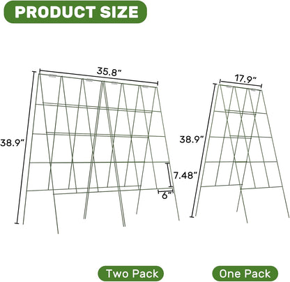 DOEWORKS Cucumber Trellis, 39" High Foldable A Frame Garden Trellis, 2 Pack, Plant Support for