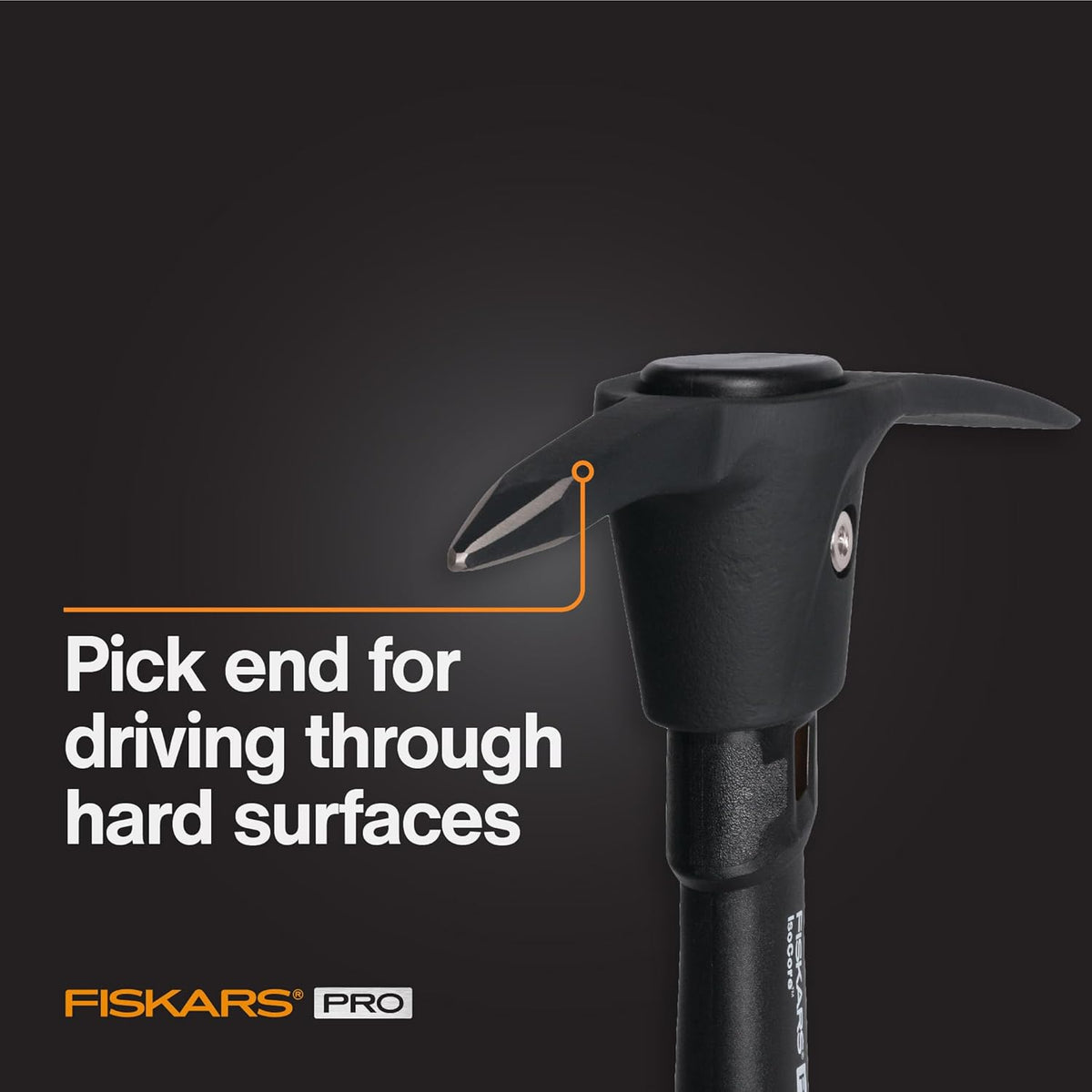 Fiskars IsoCore Pickaxe Mattock with Shock-Absorbing Handle, Dual-Head Tool for Roots & Rocks, 1.5