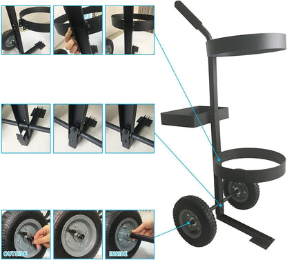 Garden Cart with Wheels & Oxford Fabric Bag – Heavy-Duty Yard Trolley for Lawn Care, Gardening