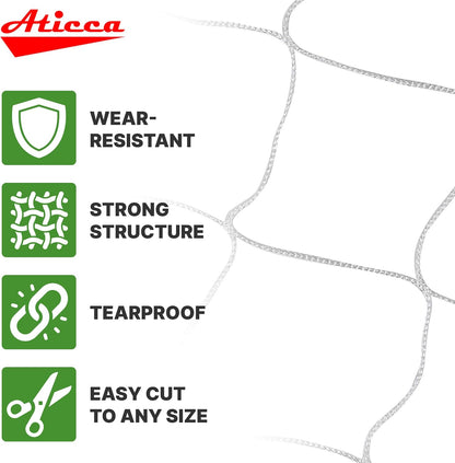 Trellis Netting 5 x 350 ft Heavy Duty Polyester Plant Support Netting White - 6 Inch Garden Rope