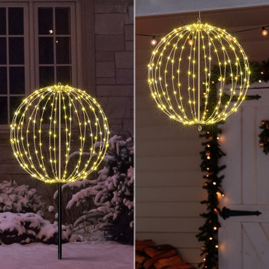 LIGHTSHARE 20IN 200LED Light Ball Yard Decoration Pathway Lights Sphere Light Fold Flat Metal Frame