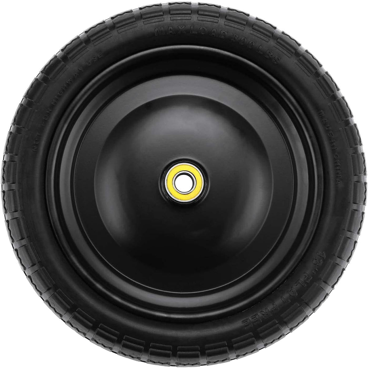 2 Pack 13 Inch Flat-Free Tires for Gorilla Cart, Heavy Duty Solid Replacement Wheels With 5/8 Inch