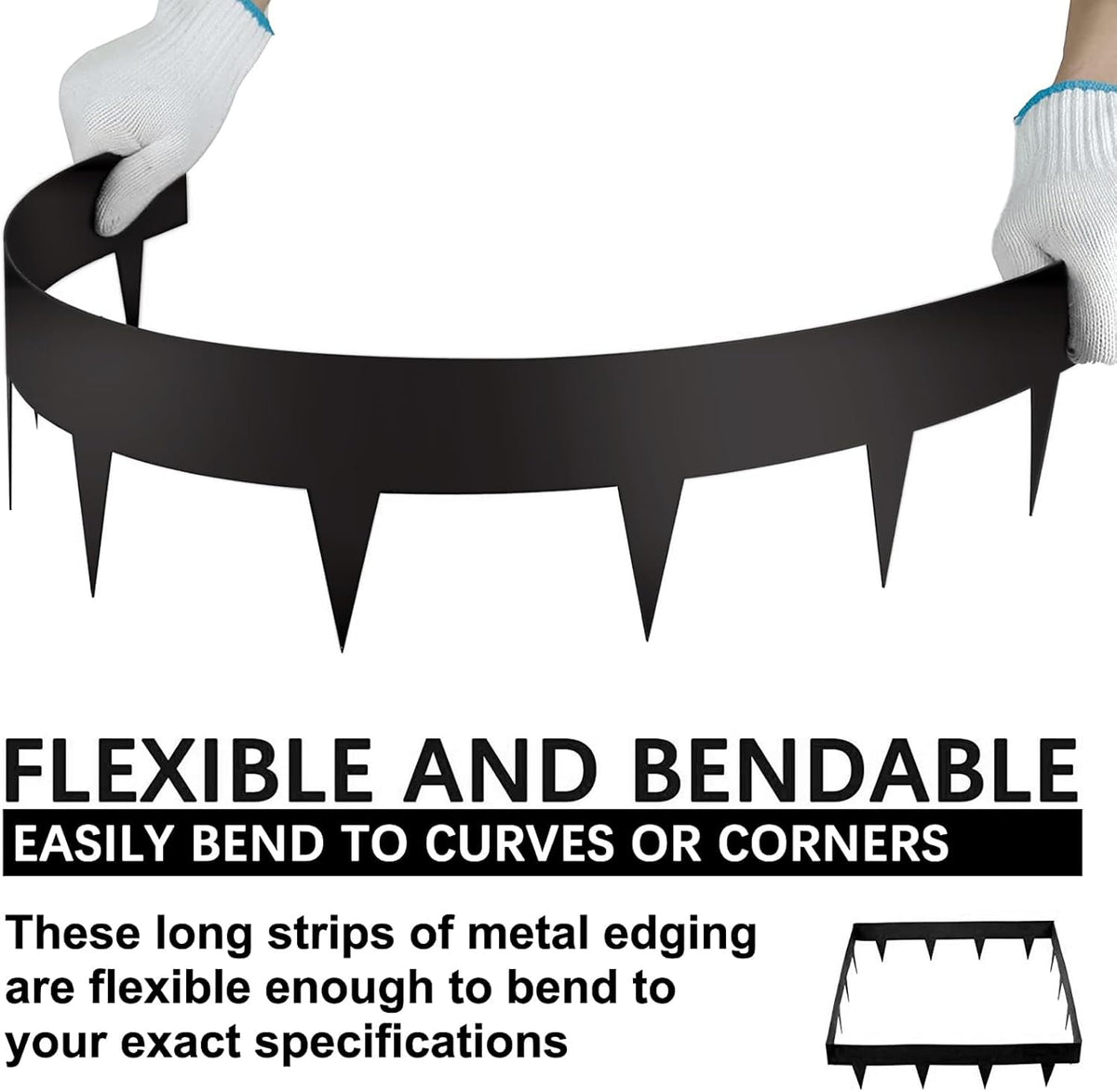 Worth Garden 10-Pack Galvanized Steel Landscape Lawn Edging - 4.5in H Black Powder Coated Bendable