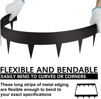 Worth Garden 10-Pack Galvanized Steel Landscape Lawn Edging - 4.5in H Black Powder Coated Bendable