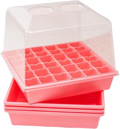Bootstrap Farmer Countertop Seed Starter Kit in Pink, Reusable 1010 Tray Bundle with Inserts and