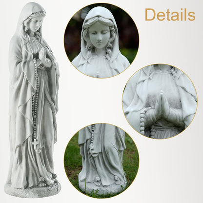 Outdoor Virgin Mary Statue, Large Garden Sculptures for Outside, Tall Praying Mother Religious
