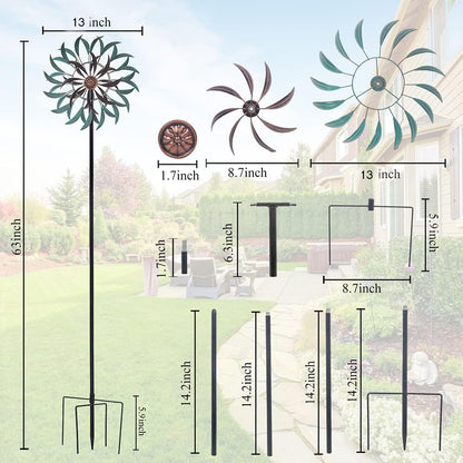 VEWOGARDEN 360° Outdoor Wind Spinner, Wind Sculpture Spinner with Metal Stake, Yard Art Decor for