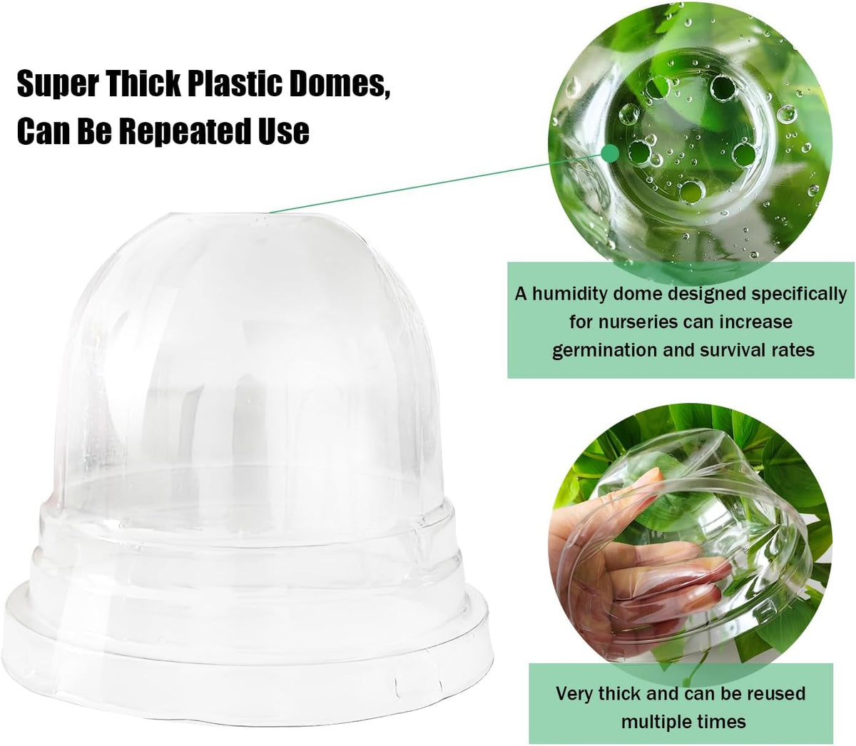 Plant Nursery Pots with Humidity Domes, 25 Sets 4 Inch Soft Nursery Pots Quality Ones (25 Red Pots