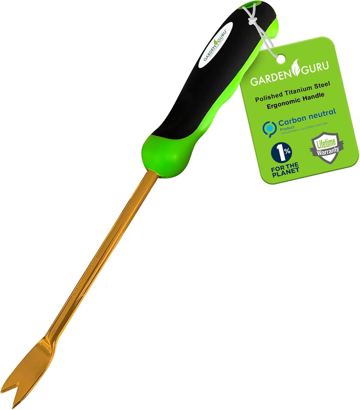 Garden Guru Titanium Dandelion Weeder Tool - Rust Resistant - Ergonomic Handle - Weed Puller for