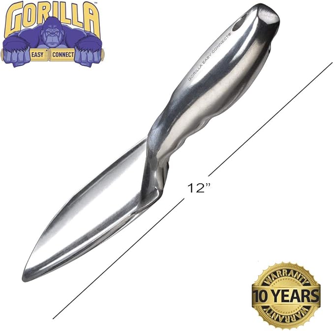 Gorilla Easy Connect Heavy Duty Garden Tools with Digging Trowel, Transplant Trowel and Cultivator