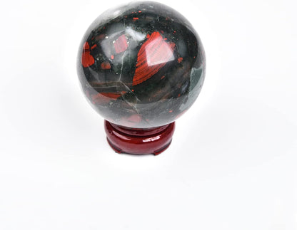 JIC Gem Small Crystal Sphere Ball Natural African Bloodstone Healing Crystal Ball with Decoation