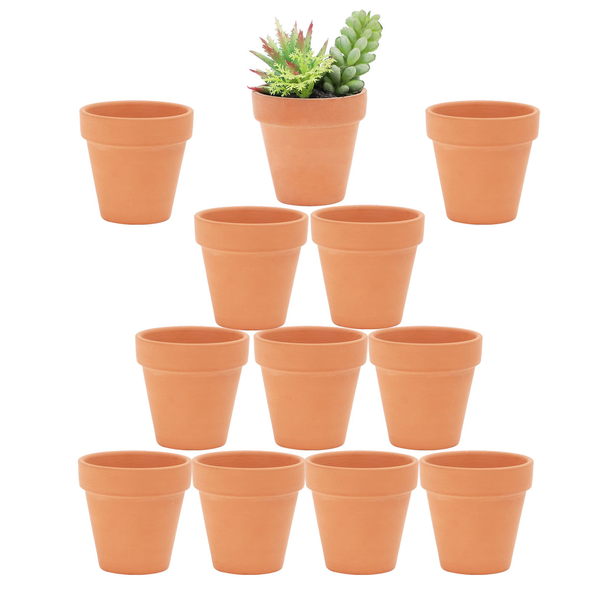 Yishang 2.5 inch Terracotta Pots with Drainage Holes,Small Mini Clay Ceramic Pottery Planter,Cactus