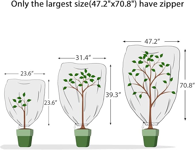 MIXC 2-Pack Plant Cover Tree Blanket Jacket Freeze Frost Protection Cloth for Potted Plants Fruit