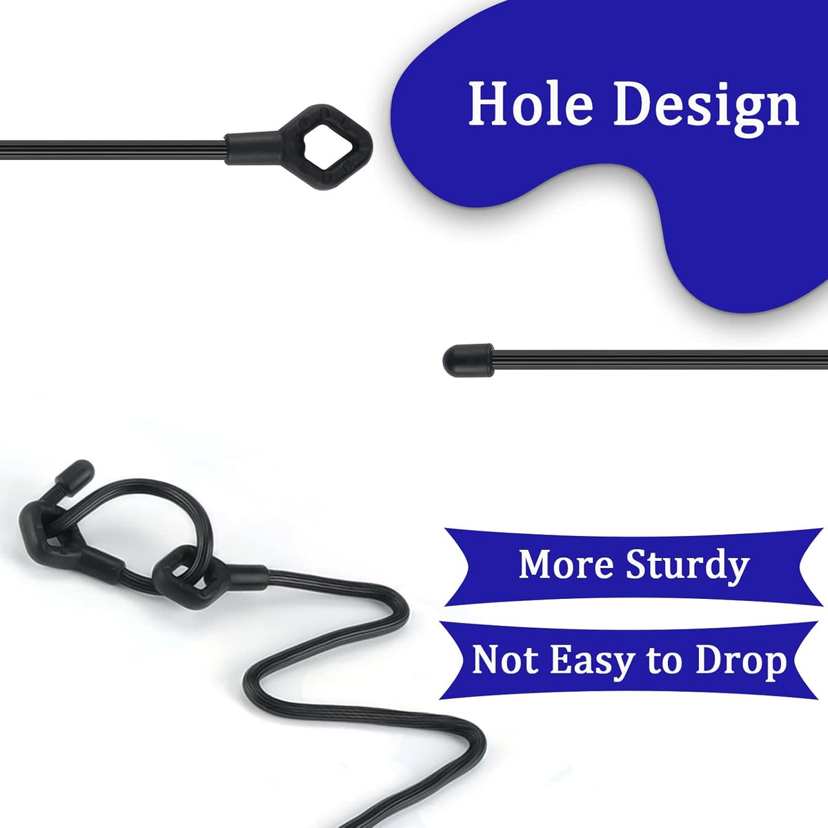Silicone Cable Ties with Holes, 24PK Reusable Twist Ties for Bundling - 6in, 12in, 18in