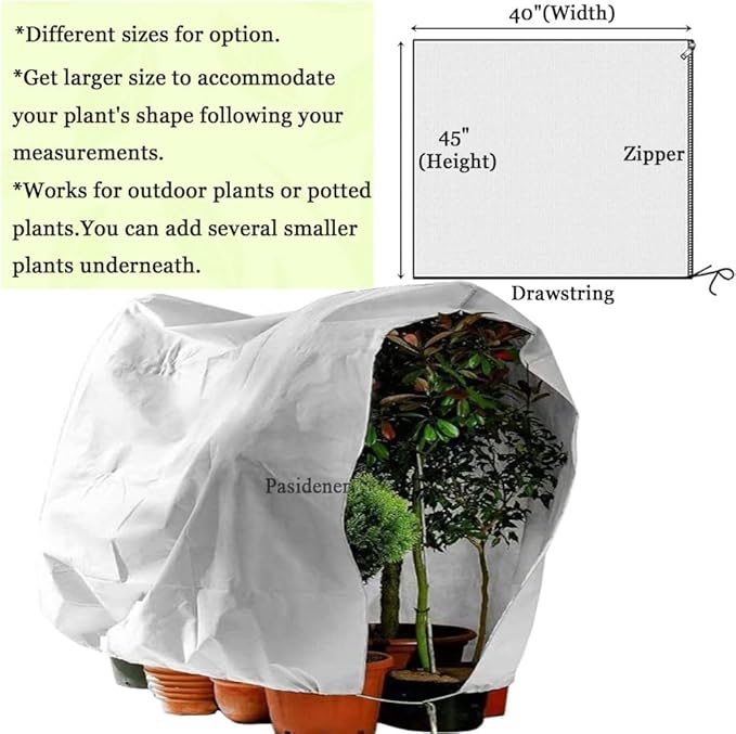 Plant Covers Freeze Protection 3 Packs 45" x40" 2.2oz Tree Covers Frost Plant Covers Freeze Cloth