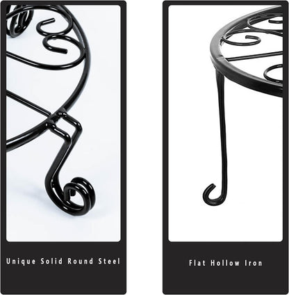 1 pack 10"-12" Metal Plant Stand Outdoor, for Flower Pot Heavy Duty Potted Holder Round Wrought