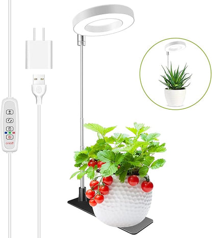 Grow Lights for Indoor Plants, Full Spectrum Halo Growing lamp with Detachable Base, Height