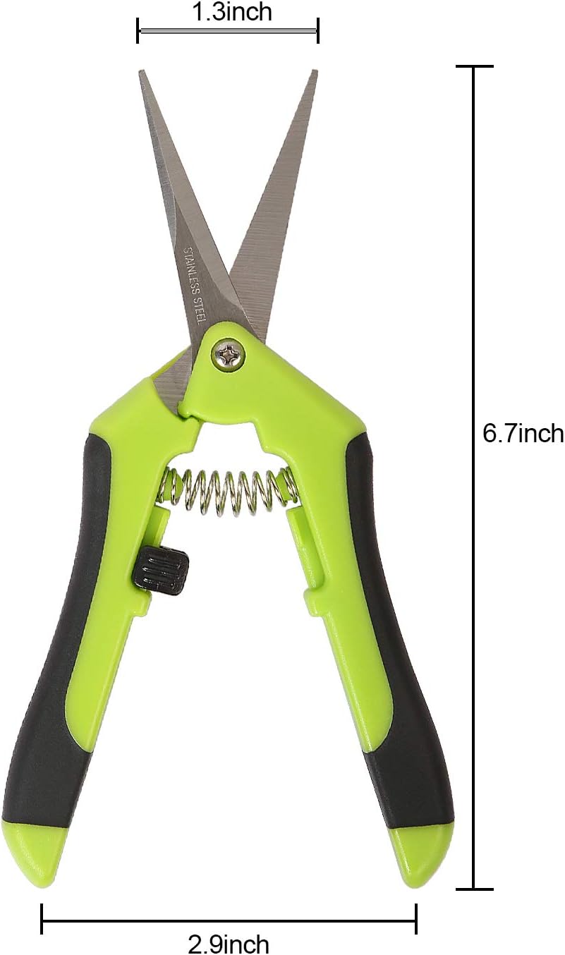 KEILEOHO 12 Pack 6.5 Inch Bud Trimming Scissors, Professional Stainless Steel Gardening Hand