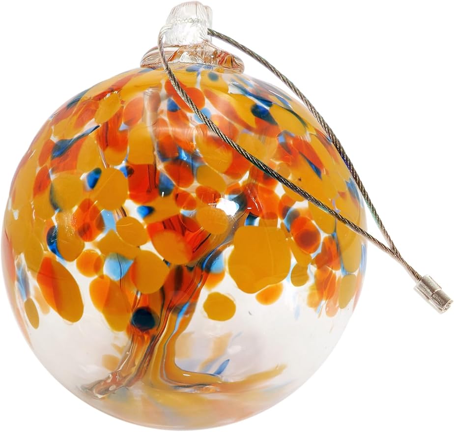 Dale Tiffany Hand Blown Glass, 4" Diameter Aura, Tree of Life Collection, Witch Globe Hanging