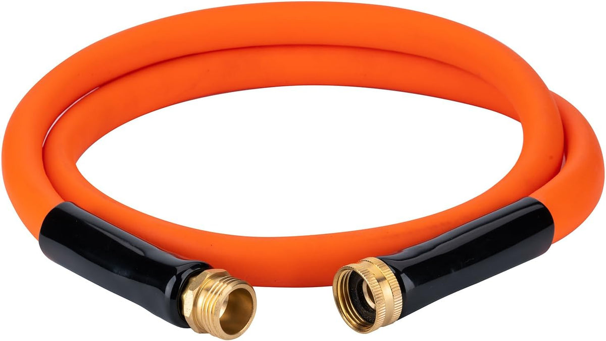 EASTRANS Short Garden Hose 10 ft x 5/8", Heavy Duty Orange Water Hose with 3/4" Solid Brass