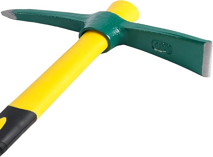 2 PCS Pick Mattock Hoe Heavy Duty, Gardening Hand Pick with 15 Inch Shock Absorption Rubber Handle