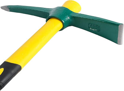 17.7 Inch Pick Mattock Hoe Heavy Duty, Gardening Hand Pick with Shock Absorption Rubber Handle and