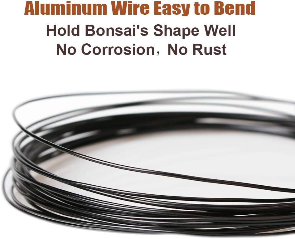 Quality Black Long Lasting Bonsai Training Wire Set of 3 Sizes - 1.0mm, 1.5mm, 2.0mm (32 Feet Each