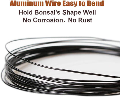 Quality Black Long Lasting Bonsai Training Wire Set of 3 Sizes - 1.0mm, 1.5mm, 2.0mm (32 Feet Each