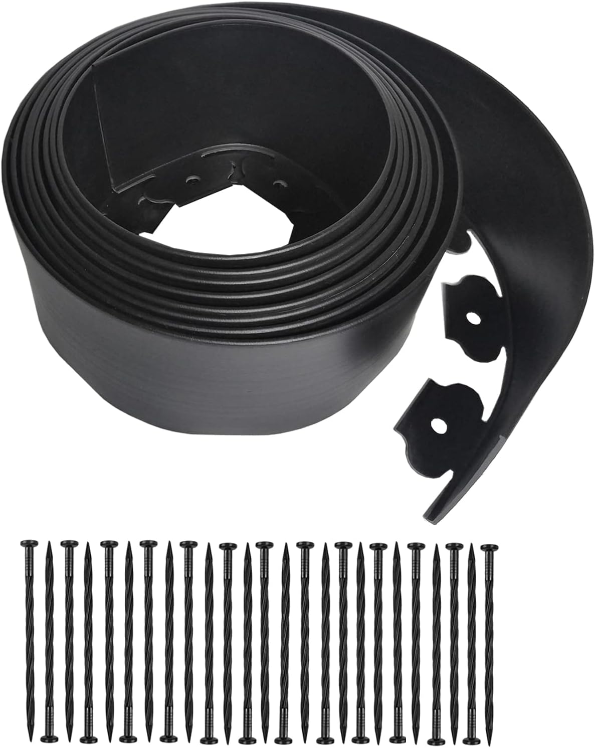 Landscape Edging Kit,20FT Plastic Garden Edging with 25 Stakes,4.5 Inch Tall Lawn Edging for