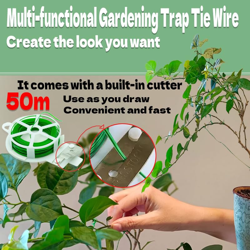 Bonsai Wire 7pcs-5 Rolls of Aluminum Bonsai Training Wire, Cutting Pliers and Plant Ties with