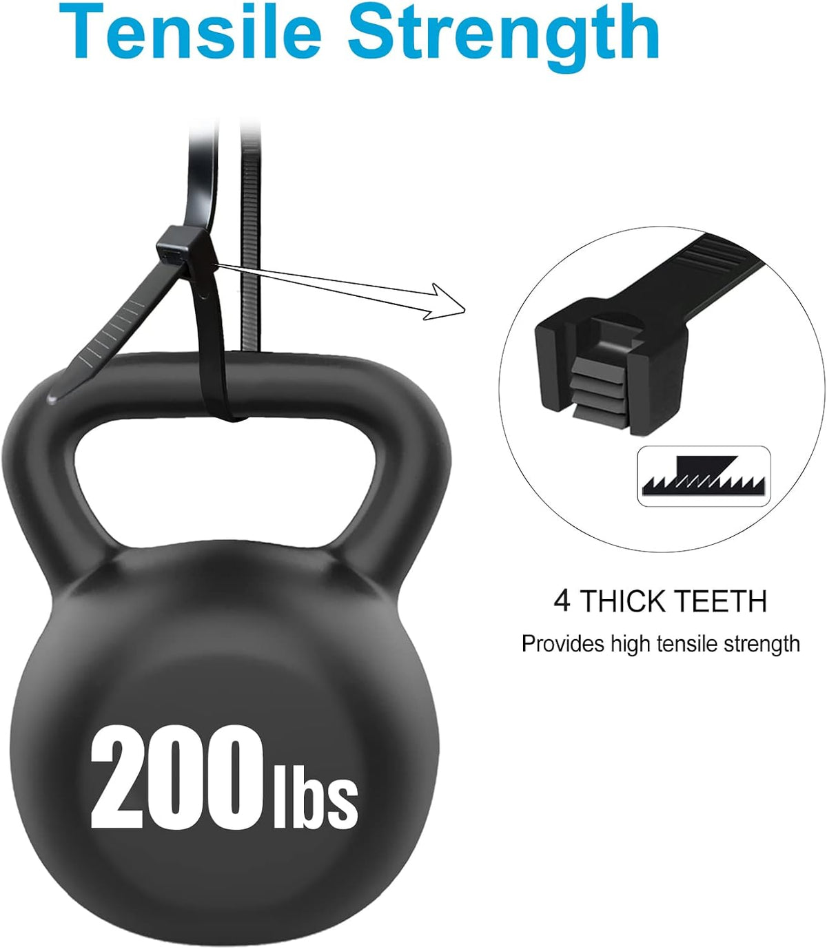 Long Zip Ties Heavy Duty 24 inch, Large Zip Ties with 200 lbs Tensile Strength, Big Cable Ties