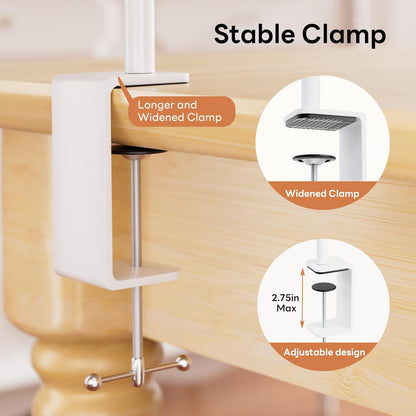 Over The Table Rod Stand with Clamps, Adjustable 32''-79'' Tall 32"-131" Length, White Table Arch
