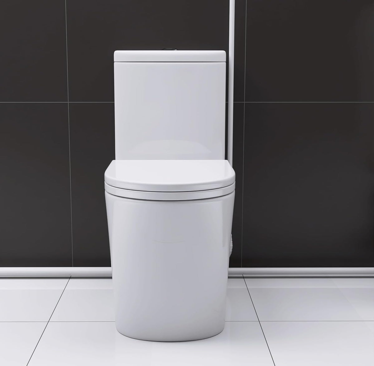 WinZo 450W Macerator Pump Toilet For Basement,Elongated 17-inch Tall Comfort Seat,Powerful