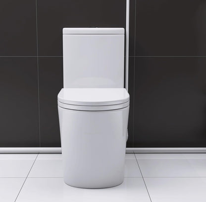 WinZo 450W Macerator Pump Toilet For Basement,Elongated 17-inch Tall Comfort Seat,Powerful